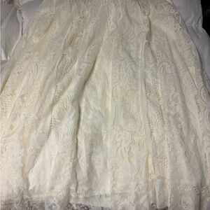 Elegant Cream Lace Skirt